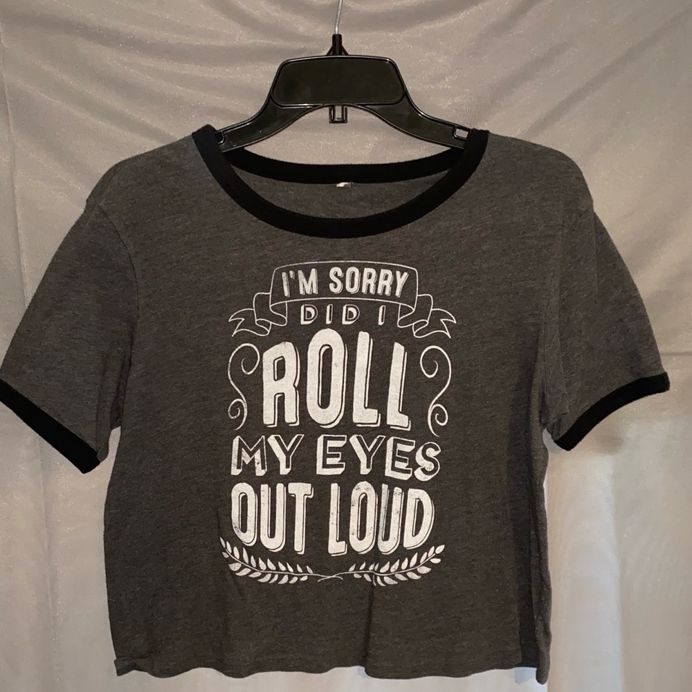 Sarcasm Graphic Crop Top